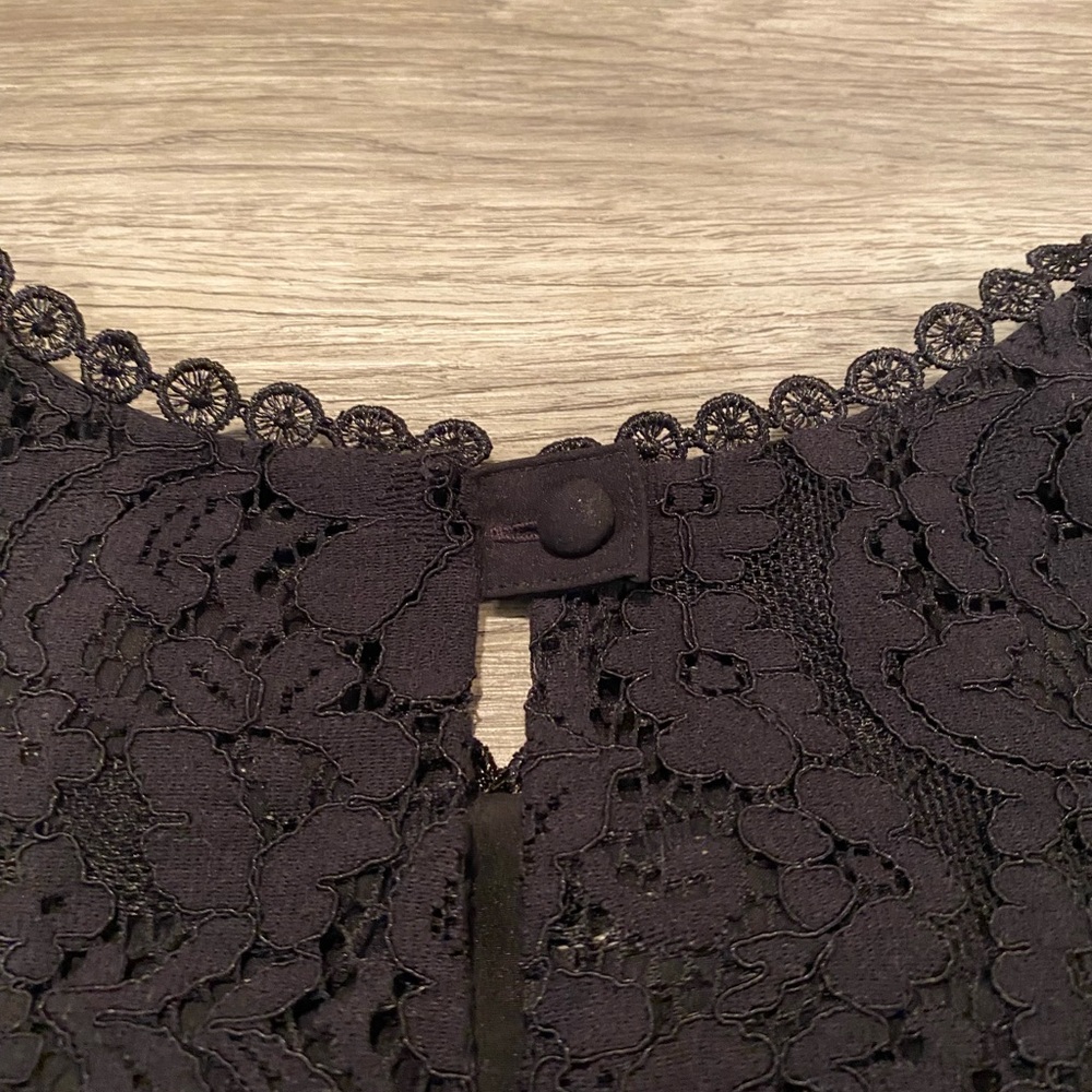 Cabi Slip Dress Black Size Medium Crochet Cocktail Sleeveless - Picture 3 of 7